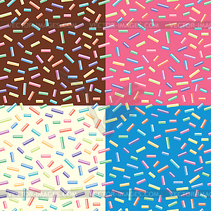 Collection of seamless repeating sprinkles patterns - vector clipart