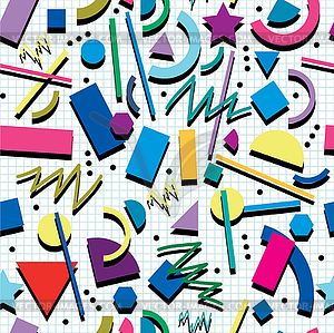 Seamless 80s or 90s background pattern - vector clipart