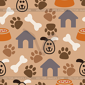 Seamless dog pattern - vector clipart