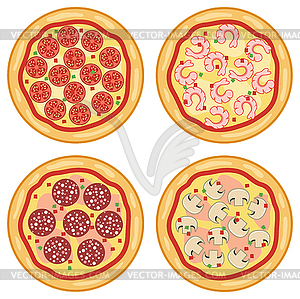 Collection of italian pizza icons - vector clipart