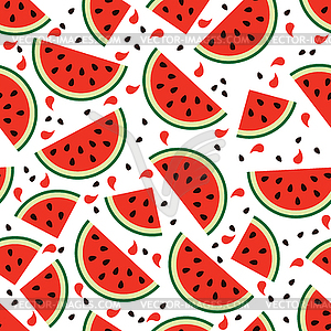 Watermelon seamless background pattern - vector clipart