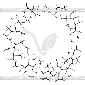 Cracked wall or earth background with cracks - vector image