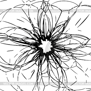 Black and white background of broken glass - vector clipart