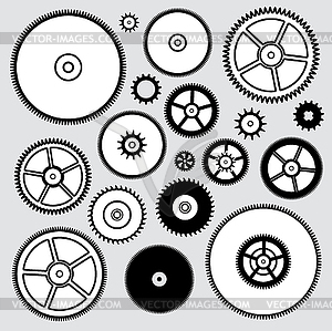 Collection of clock gears - vector image