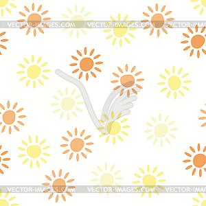 Seamless background pattern with sun symbols - vector clipart