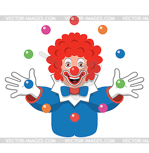 Icon of juggling clown - vector image