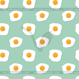 Seamless breakfast pattern with fried eggs - stock vector clipart