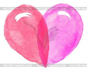 Акварель сердца для день Святого Валентина - клипарт в векторном формате
