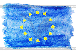 Watercolor flag of European Union - vector image