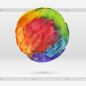 Абстрактный многоцветный акварель круг - клипарт