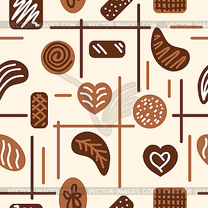 Chocolate candies. seamless pattern - vector clip art