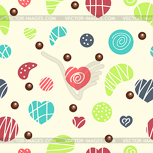 Seamless pattern with colorful candies - vector clip art