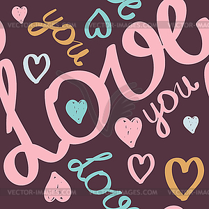 Seamless pattern for Valentine`s day or wedding. - vector clip art