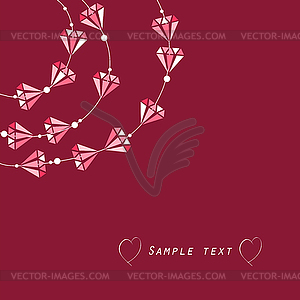 Jewellery background with diamond-shaped beads - vector clipart / vector image