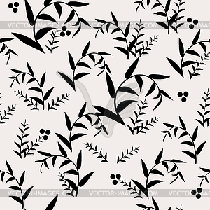 Abstract background with seamless leaves pattern - vector EPS clipart