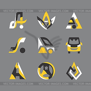 Taxi Service Logistic Flat Icons Set - vector clipart