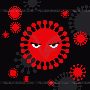 Corona Virus Angry Character - vector clipart
