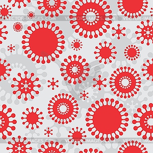 Corona Virus and Grey Red Symbol Pattern - vector image