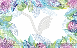 Feather Tribal Boho Ornament Card Template - vector clipart