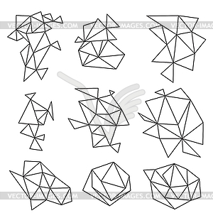 Набор Абстрактных Геометрических Фигур - векторный дизайн