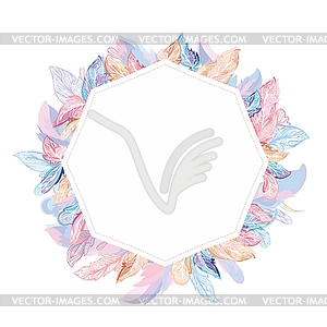 Romantic Feather Frame - vector clip art