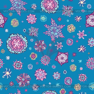 Summer Doodle Floral Pattern - vector image