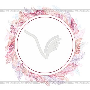 Romantic Feather Frame - vector clipart