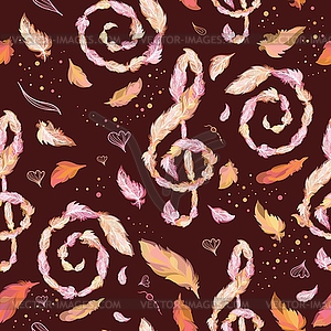 Autumn Jazz Pattern - vector clip art