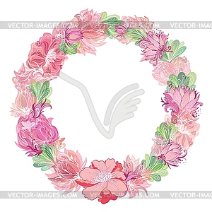Gentle Floral Wreath - vector image