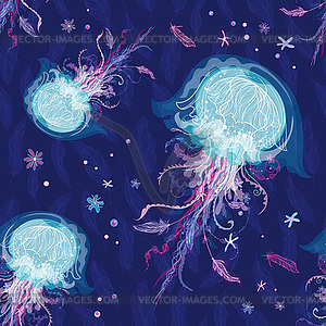 Magic Jellyfish Pattern - vector image