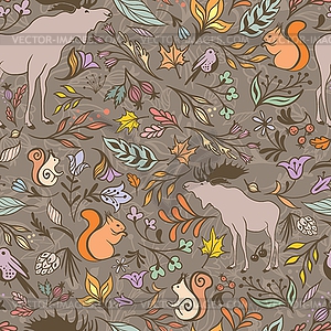 Fall Forest Pattern - vector clipart