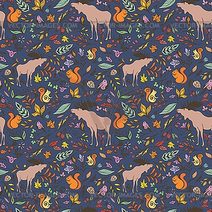 Fall Sketch Pattern - vector image