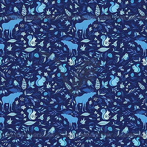 Forest Christmas Pattern - vector clip art