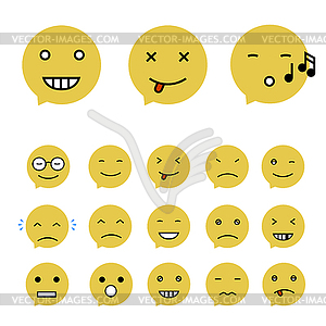 Emoticons Collection. Set of Emoji. Flat style. - vector clipart
