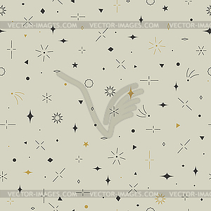 Geometric seamless pattern. Gold, gray and beige - color vector clipart