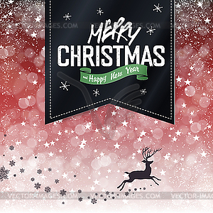 Merry Christmas Vintage Background. Falling Snow an - vector image