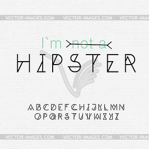 Font for hipsters and seamless paper texture in one - vector clip art