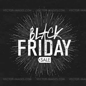 Black Friday Calligraphic Typography on Vintage Ray - vector image