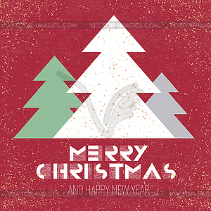 Merry Christmas retro  - vector image