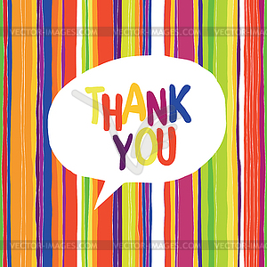 Thank you card colorful - vector clip art