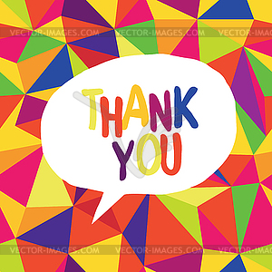 Thank you card colorful - vector clipart / vector image