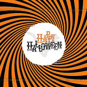 Happy Halloween Typography. On orange rays - vector image