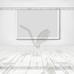 Empty white room with frame picture - vector clipart