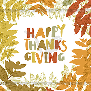 Happy Thanksgiving day design cover. Holiday - vector image