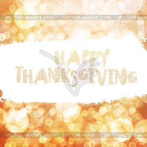 Typography Happy Thanksgiving greeting card. - vector clipart