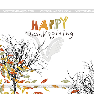 Happy Thanksgiving greeting card design. Logo and - vector image