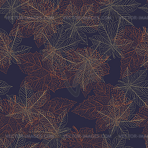 Chestnut autumn leaves seamless pattern - vector image