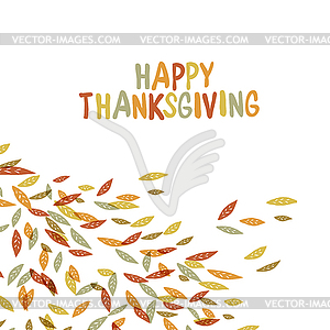 Happy Thanksgiving postcard design. Autumn fall . Fo - vector image