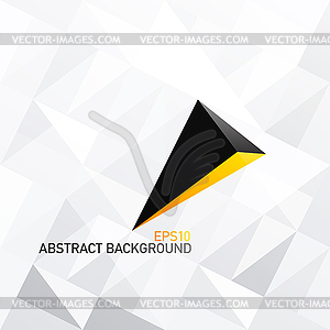 Triangle white abstract background with 3D arrow. - stock vector clipart