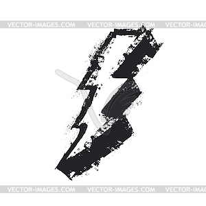 Lightning bolt grunge icon. Thunderbolt . Lev - vector image